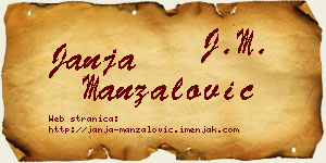 Janja Manzalović vizit kartica